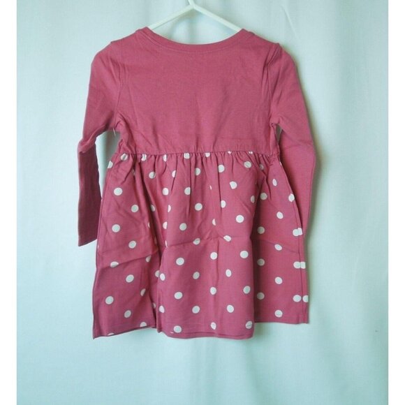 Infant Girl Fit & Flare Pink Polka Dot Long Sleeve Dress Size 18-24M - Picture 4 of 4